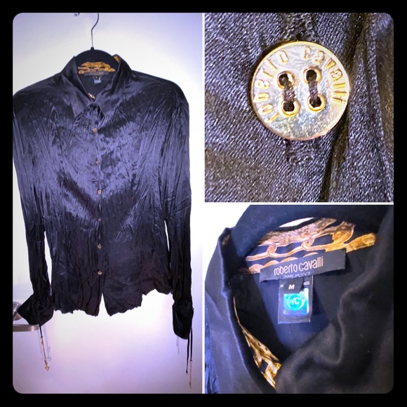 Crinkled Silk Blouse | Robert Cavalli - Picture 1 of 6